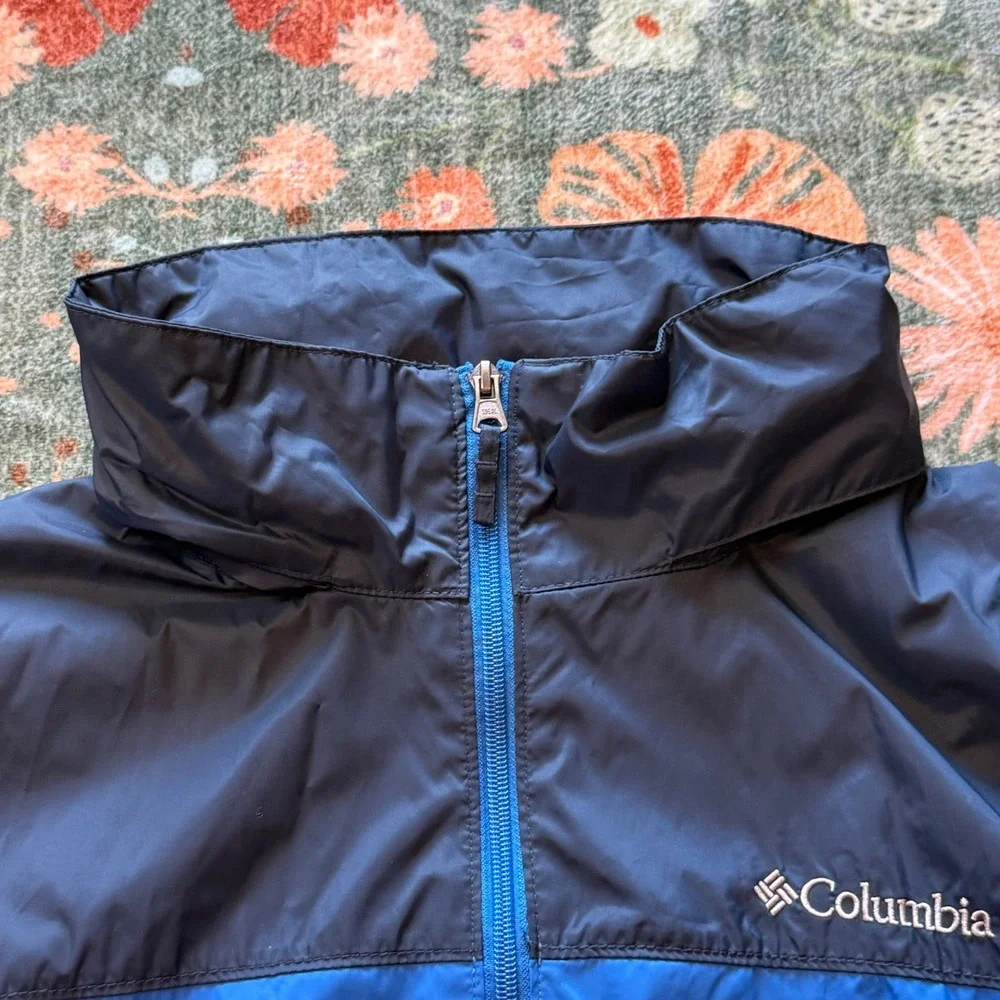Columbia Glennaker Lake Rain Jacket Mens‎ Blue Navy Windbreaker RM2015 Hooded